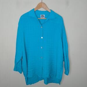 Carole Tomkins The Big Shirt Plus Size‎ Button Up Oversized Lagenlook